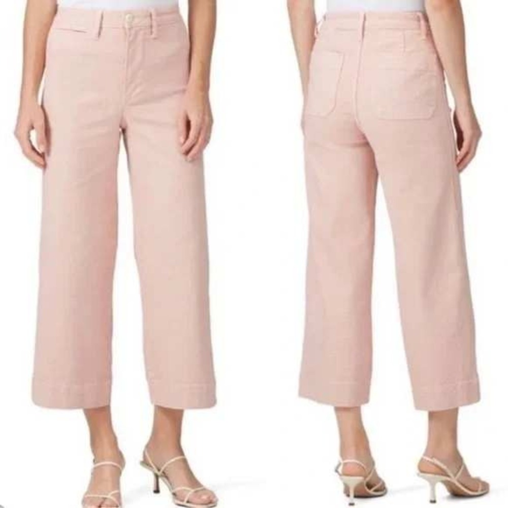 Madewell Emmett Wide Leg Crop Pants Womens Sz 32 Pink Oyster High Rise Spring